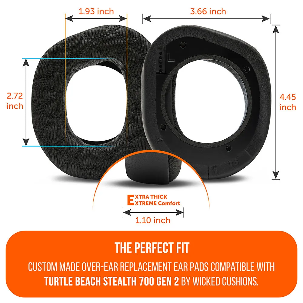 Wicked Cushions WC FreeZe V2 Turtle Beach Stealth 700 Gen 2 ørepuder sort