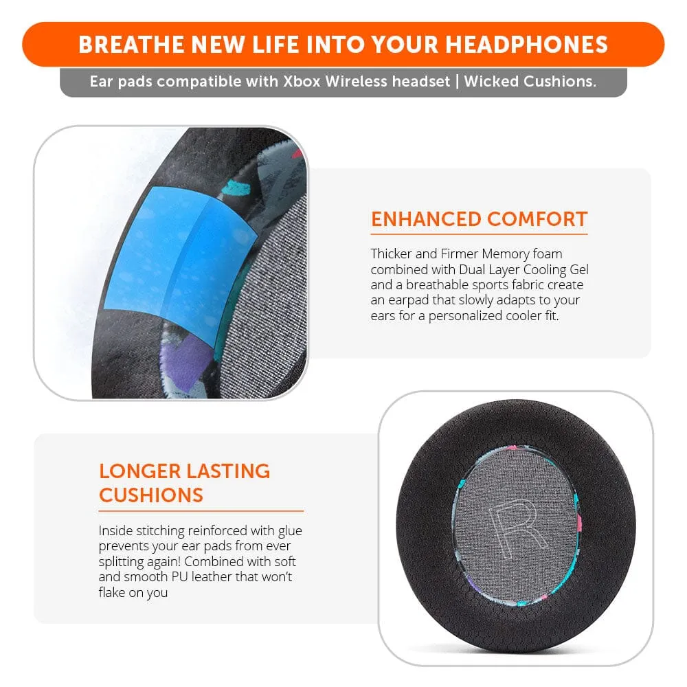 Wicked Cushions WC FreeZe Xbox Wireless Gaming Headset ørepuder Black kølegel