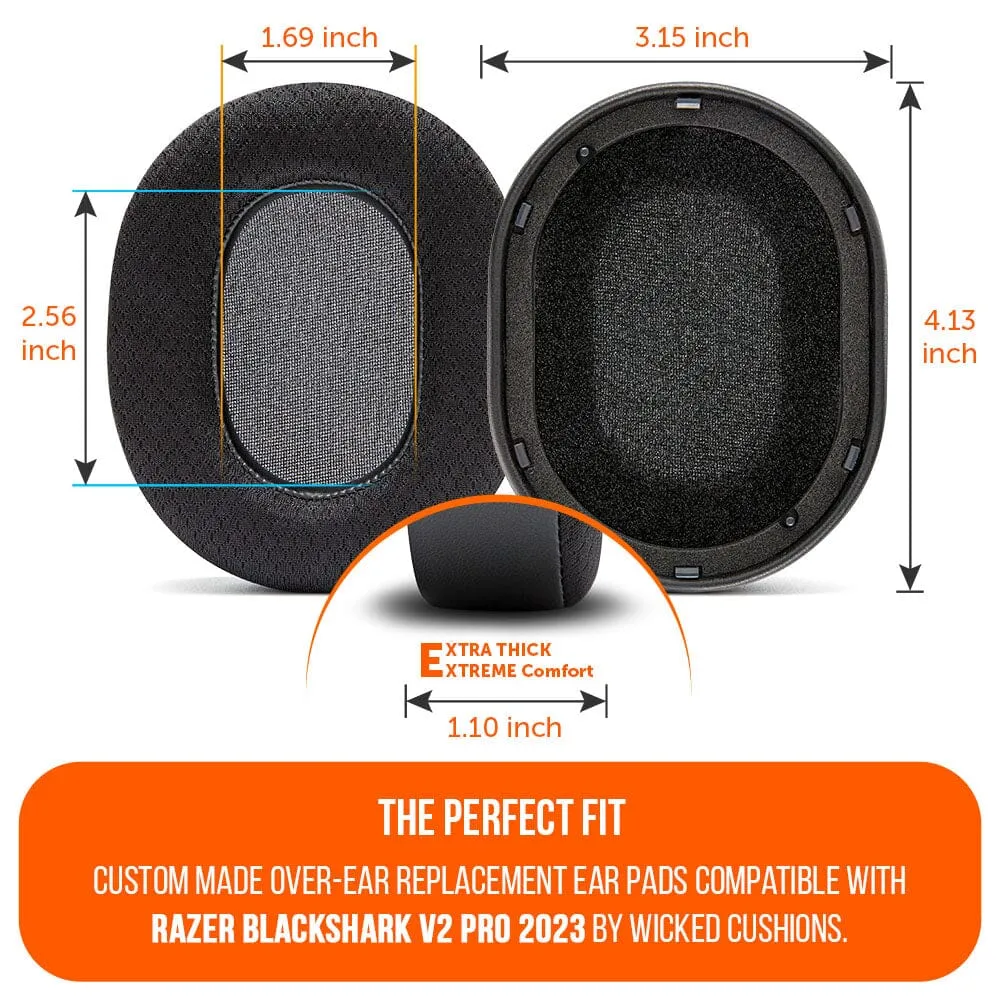 Wicked Cushions WC FreeZe Blackshark V2 Pro 2023 ørepuder sort kølegel