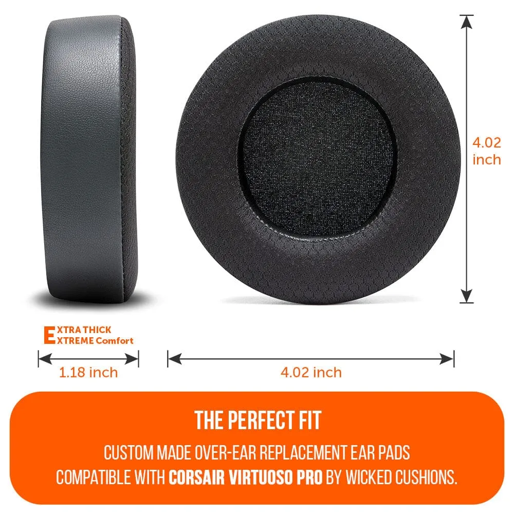 Wicked Cushions WC FreeZe Corsair Virtuoso Pro ørepuder sort kølegel