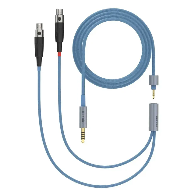 Dekoni Ensemble 64" 4,4 mm til Mini XLR hovedtelefonkabel, blå nylon