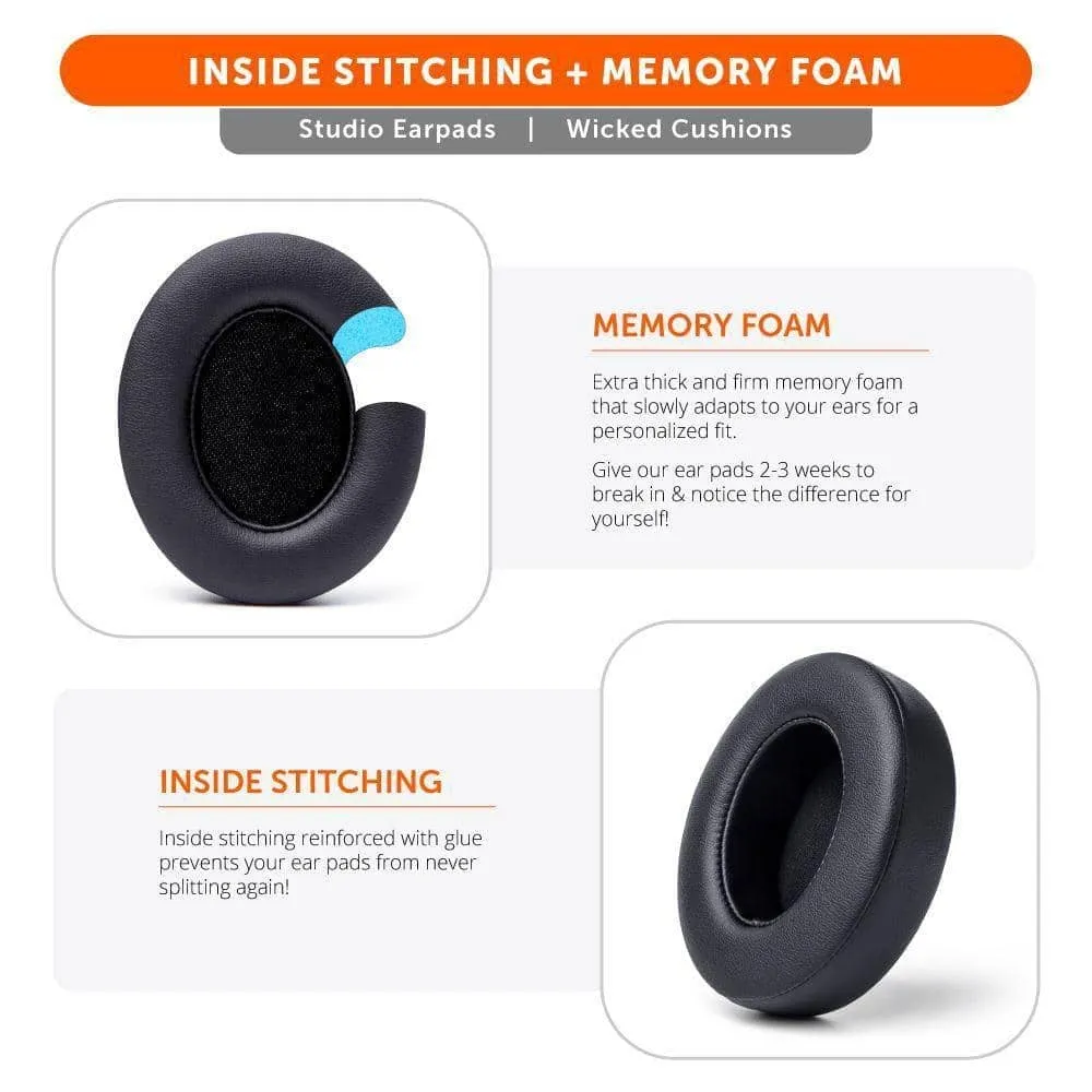 Wicked Cushions Beats Studio ørepuder Black memoryskum