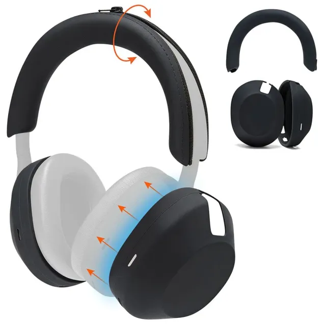 Wicked Cushions WC ShellZ XM5 cover til Sony WH-1000XM5, sort, silikone