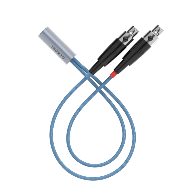 Dekoni Ensemble Postsplit 4-pin mini XLR kabel, blå nylonflet