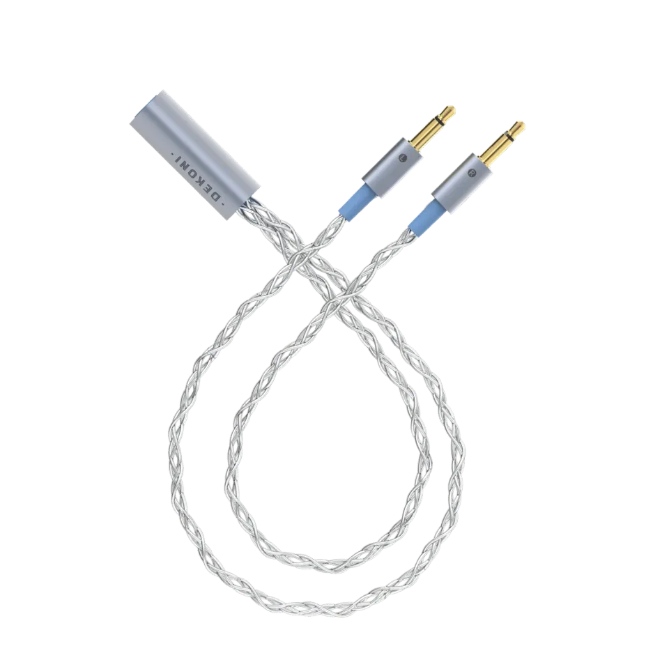 Dekoni Ensemble Post-Split 3,5 mm kabel sølvflettet