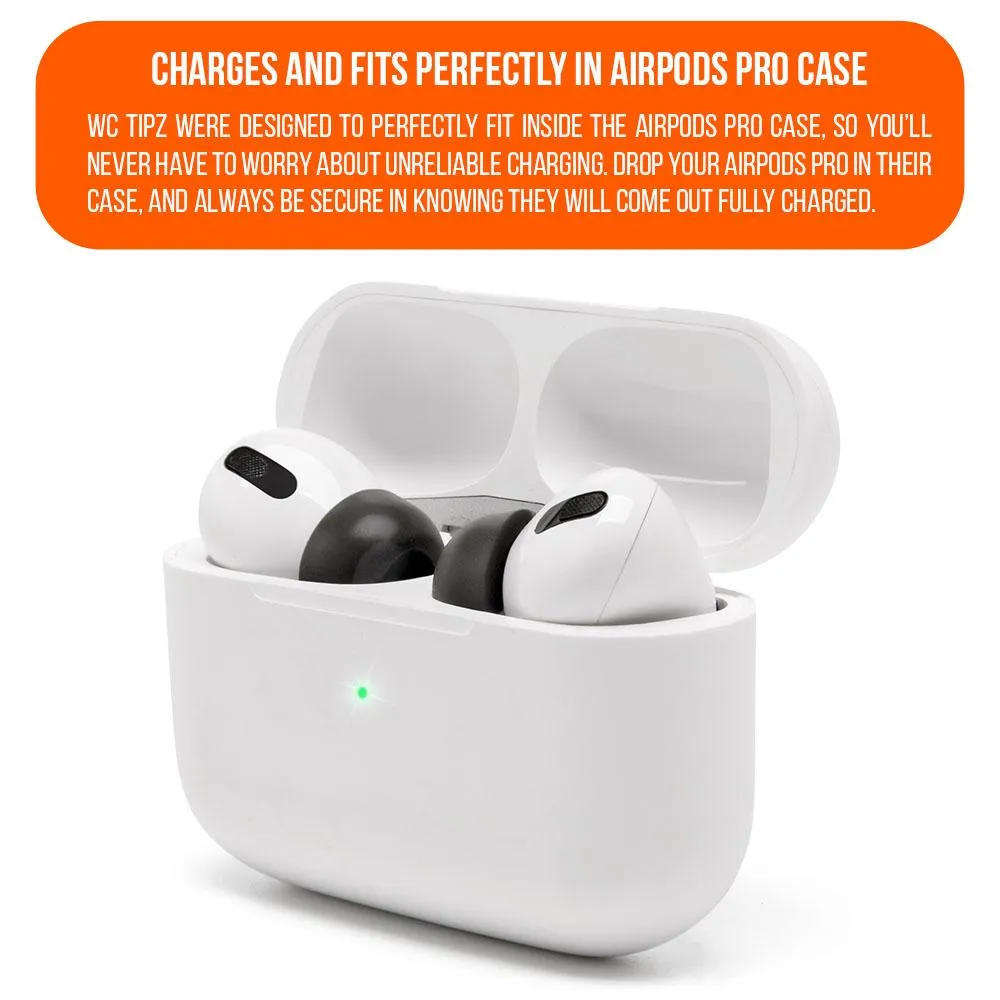 Wicked Cushions WC TipZ ørepropper til AirPods Pro, Pitch Black, 3 størrelser