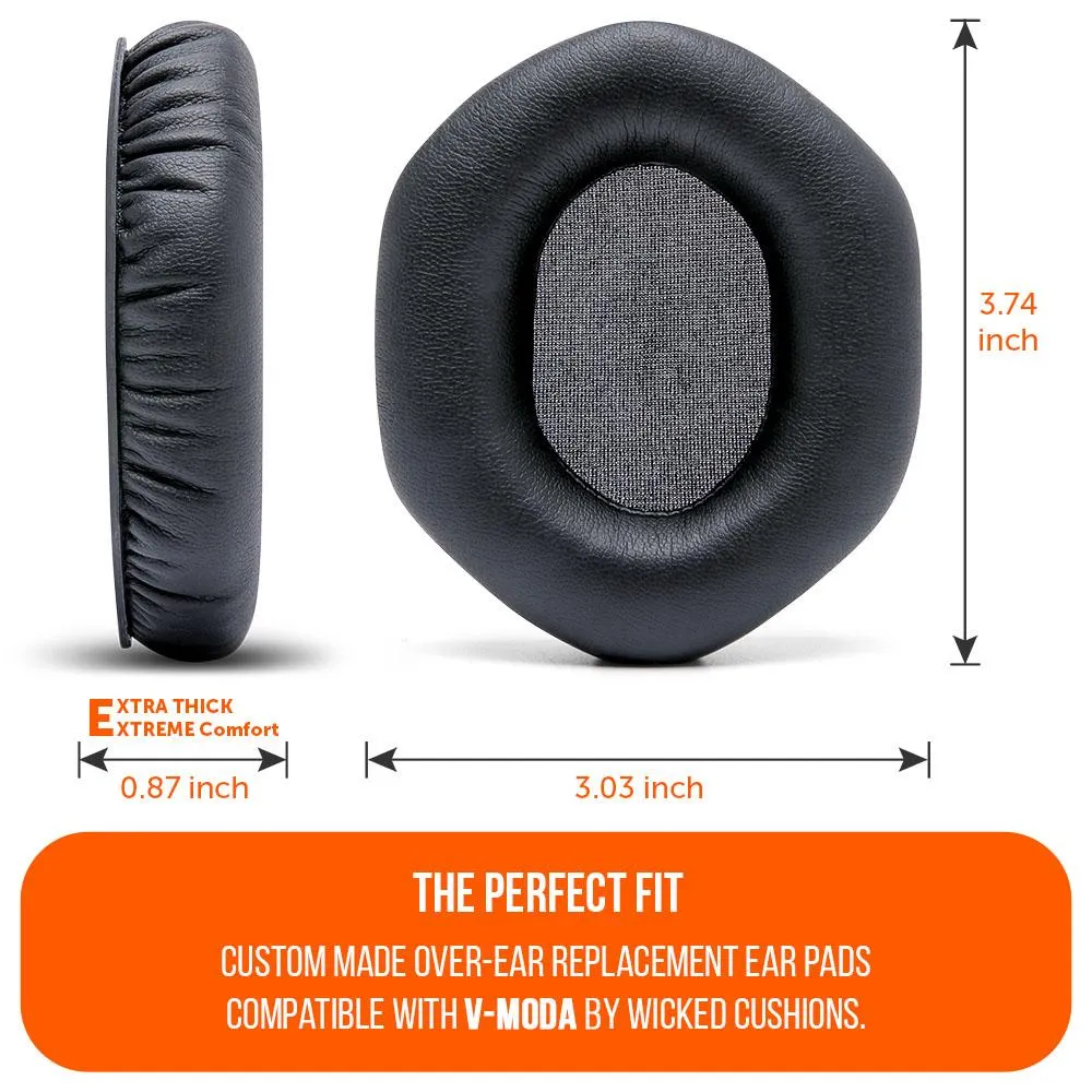 Wicked Cushions XL V-MODA ørepuder Black memoryskum
