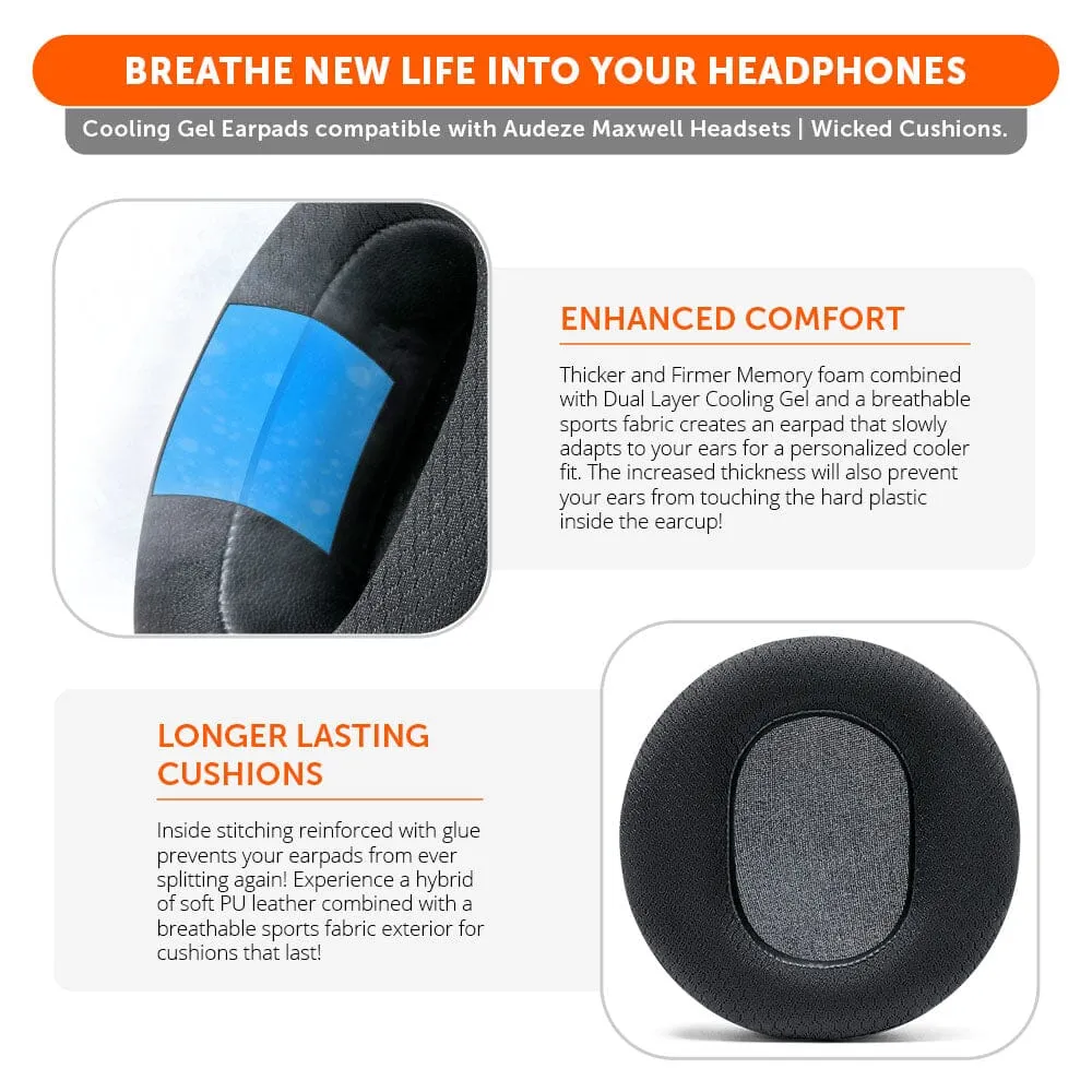 Wicked Cushions WC FreeZe Audeze Maxwell ørepuder sort kølegel