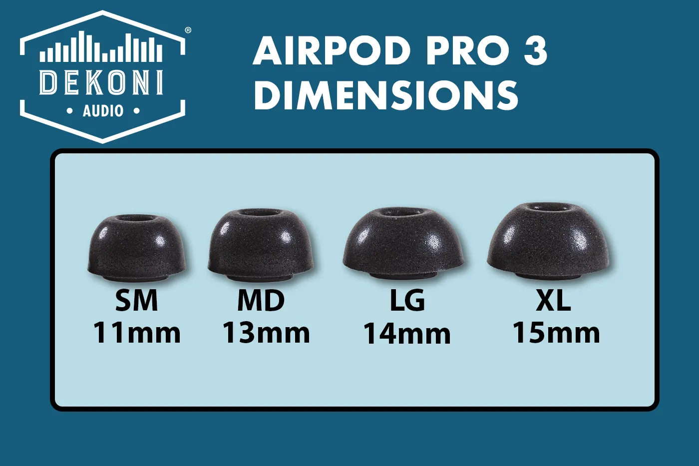 Dekoni AirPods Pro 3 memory foam ørepropper Sample Pack