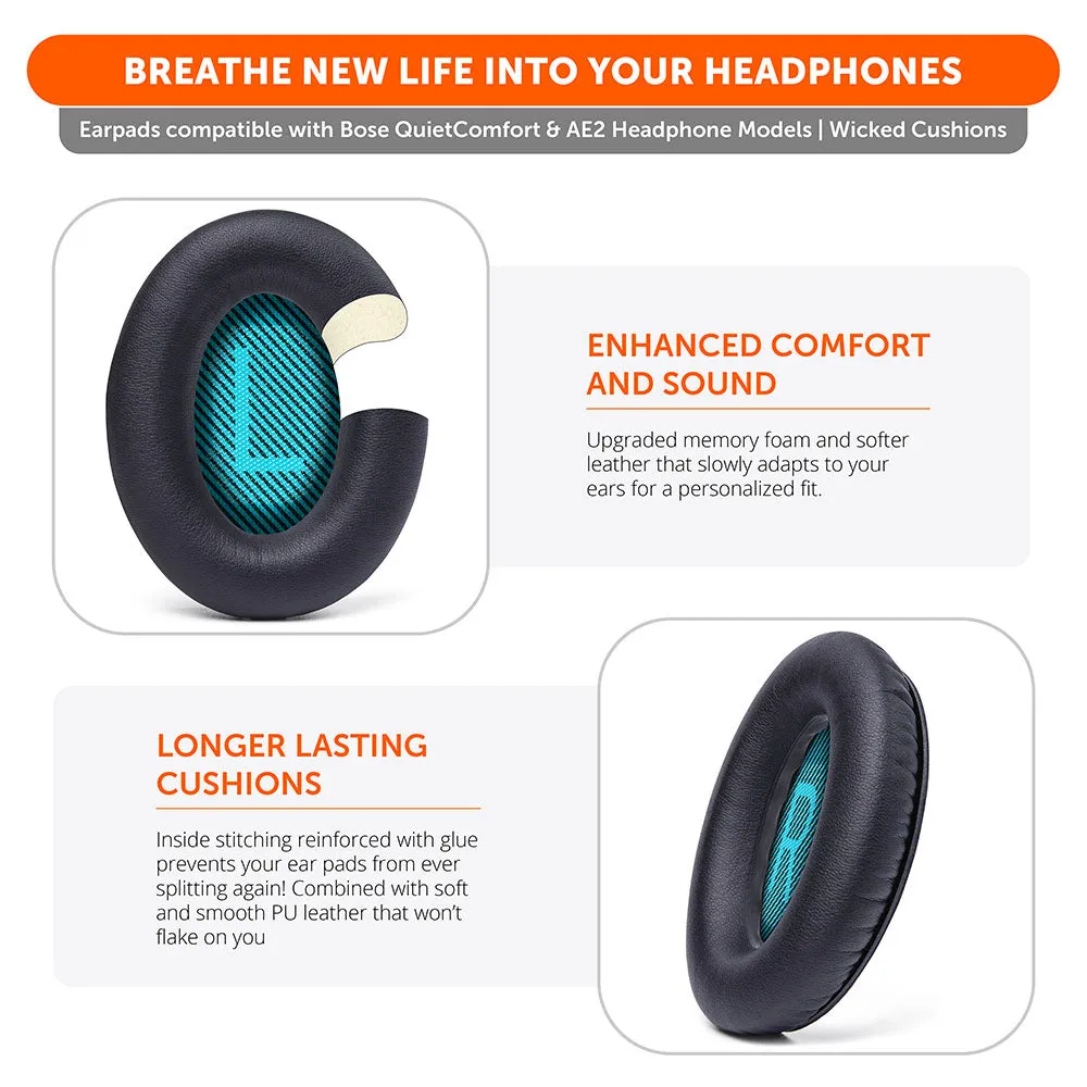 Wicked Cushions Replacement Ear Pads For Bose QC25 ørepuder beige