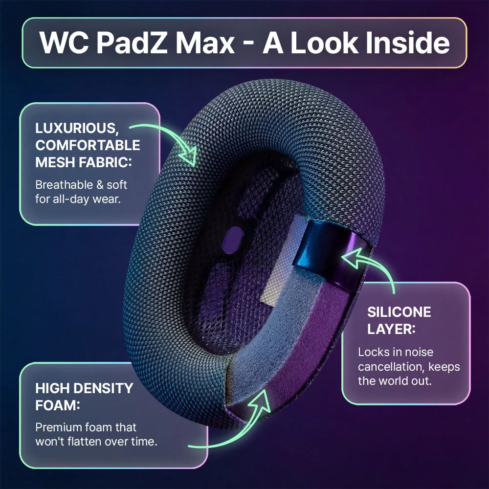Wicked Cushions WC PadZ Max ørepuder Midnight stof