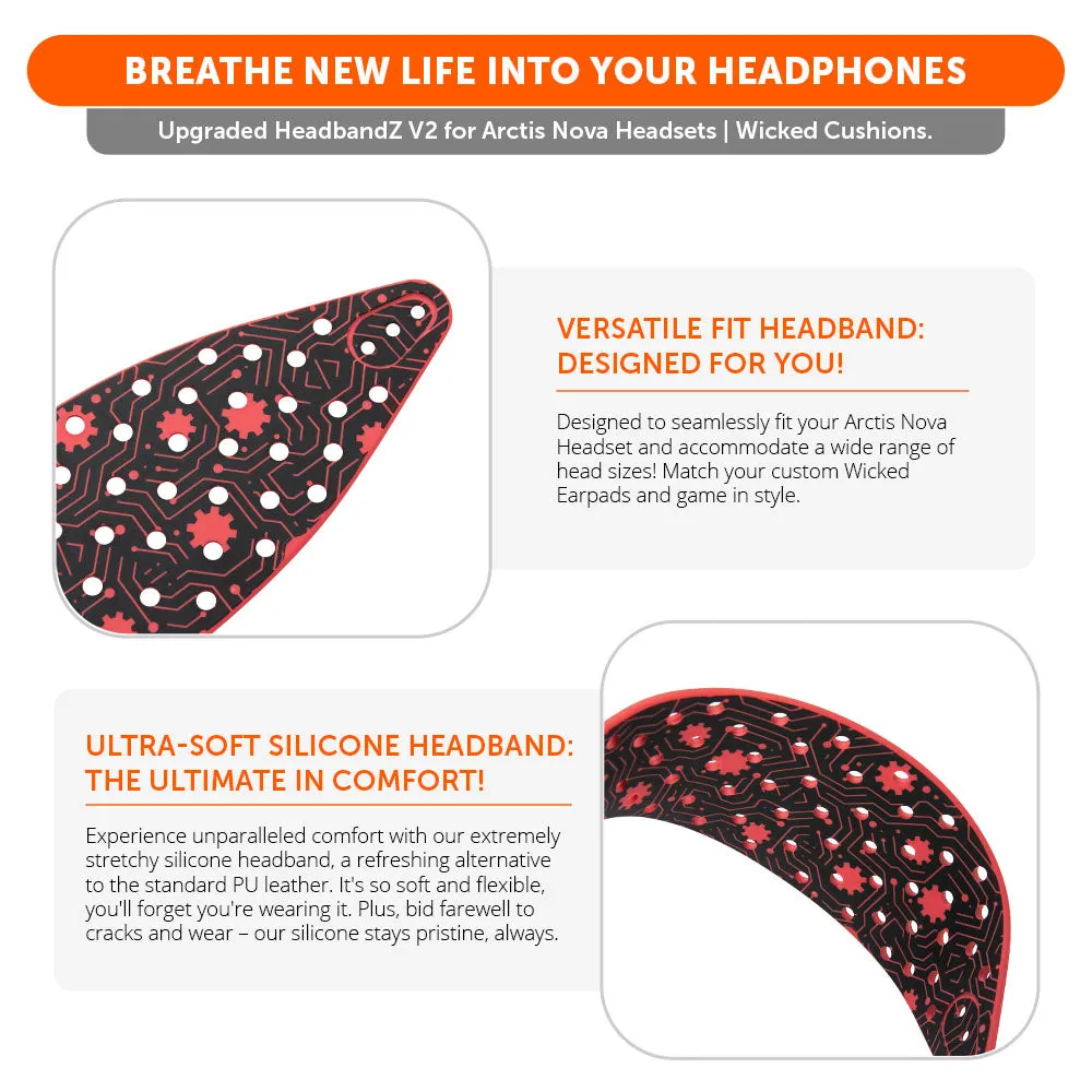 Wicked Cushions WC HeadbandZ Arctis Nova V2 hovedbånd Techne ekstra bredt