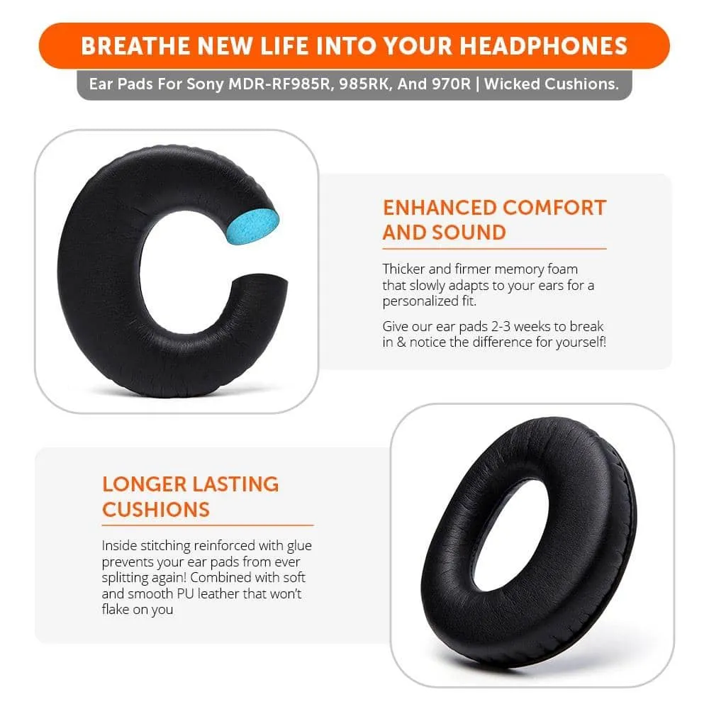 Wicked Cushions Sony MDR-RF985R ørepuder sort