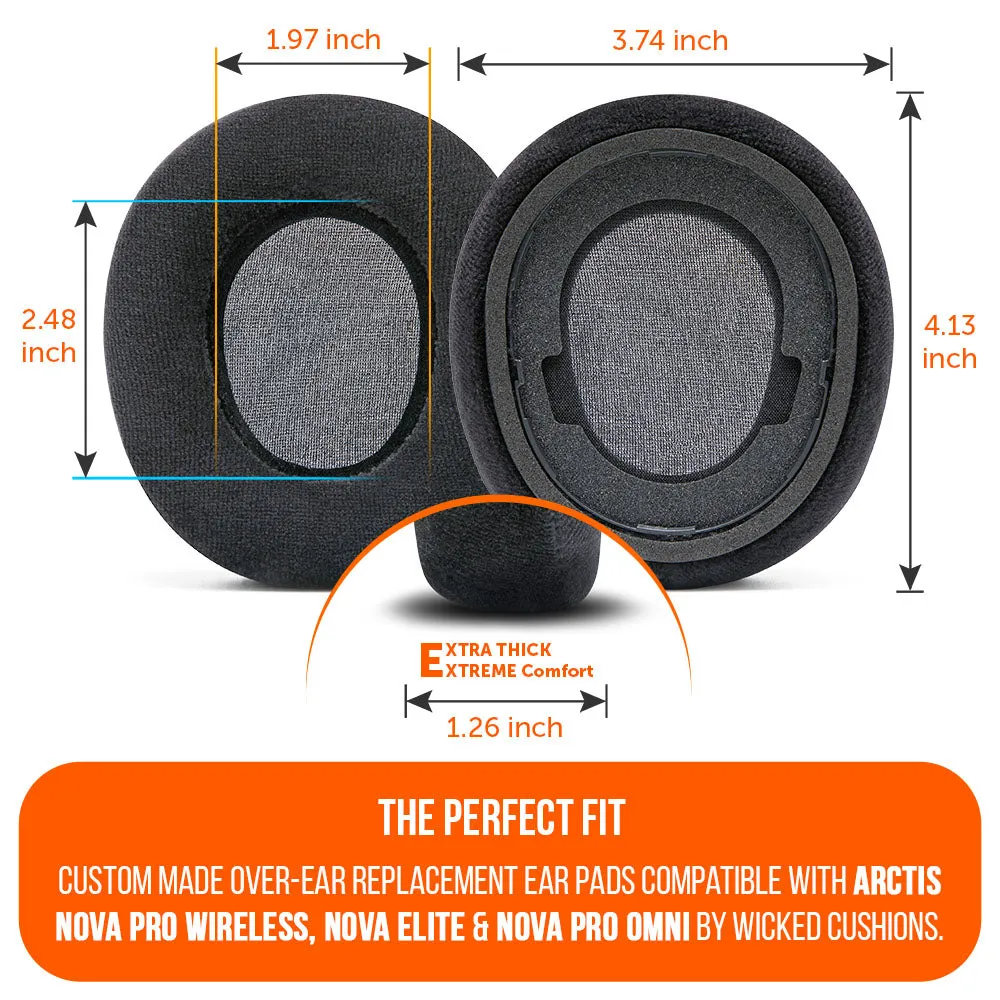 Wicked Cushions StealthZ Nova Pro Wireless ørepuder Black velour
