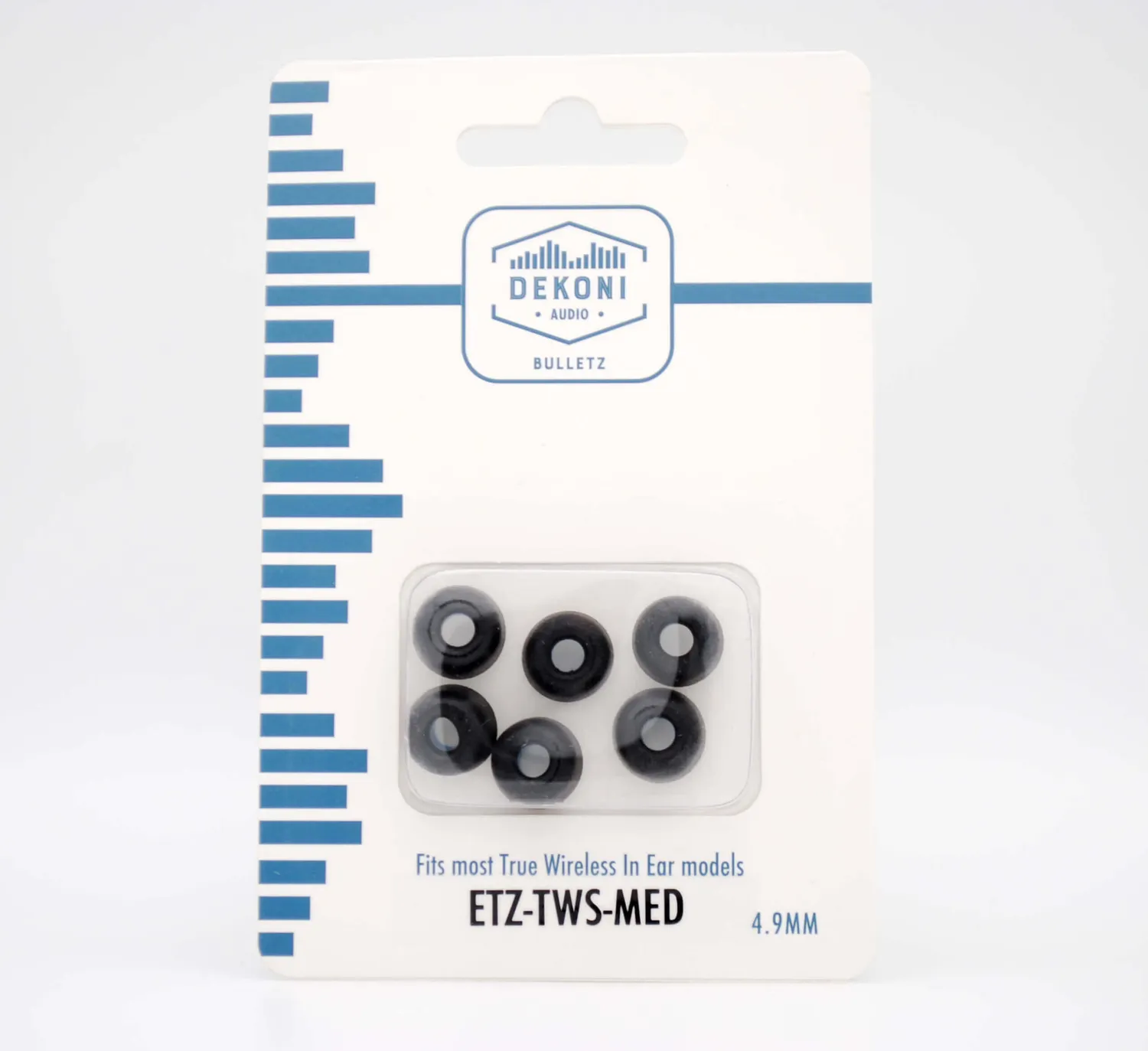 Dekoni Bulletz øretips til true wireless sort Sample Pack memory foam