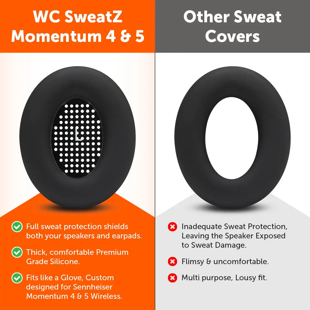 Wicked Cushions WC SweatZ Momentum 4 & 5 ørepudebetræk Black silikone