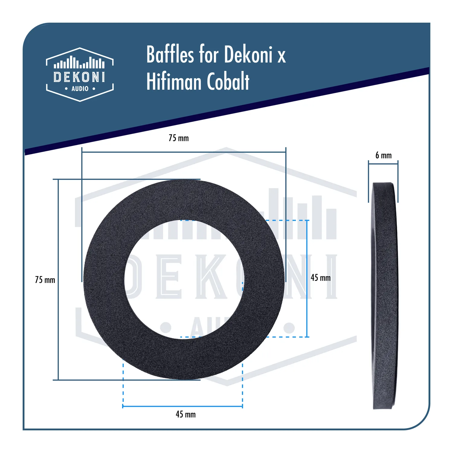 Dekoni 50mm Foam Baffle skumbaffel til hovedtelefoner