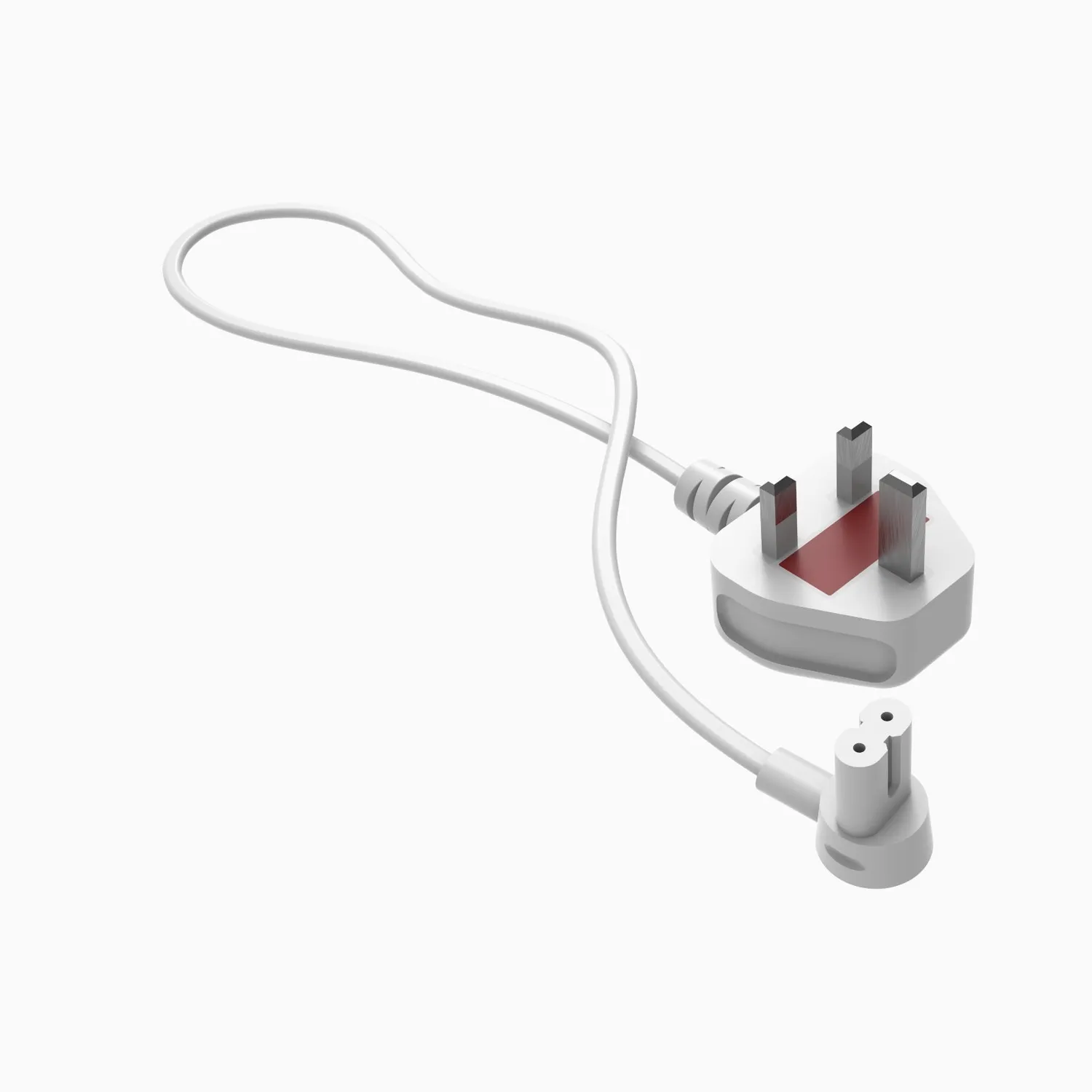 Flexson Short Power Cable strømkabel 0,35 m, hvid, vinklet stik