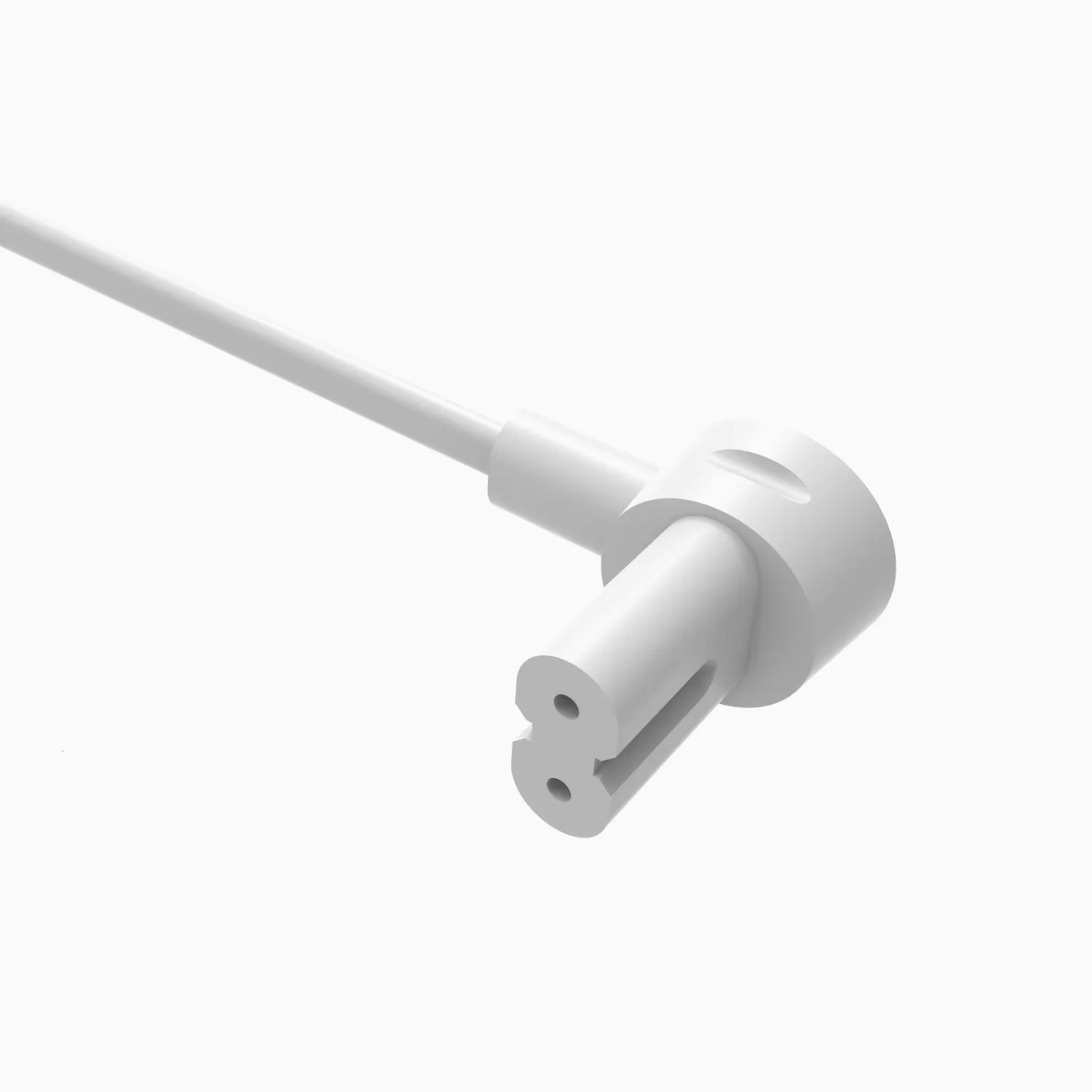 Flexson Short Power Cable strømkabel 0,35 m, hvid, vinklet stik