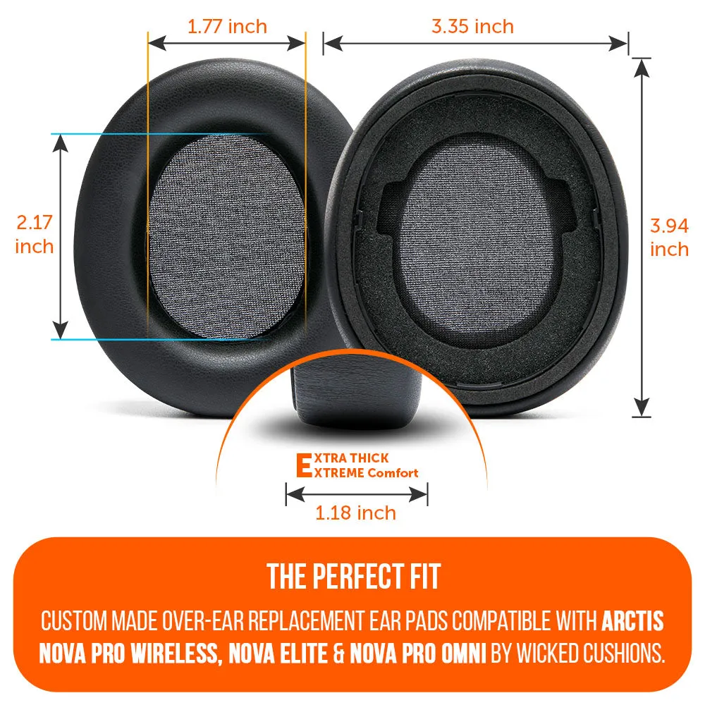 Wicked Cushions WC PadZ Nova Pro Wireless ørepuder Black, tykk memory foam