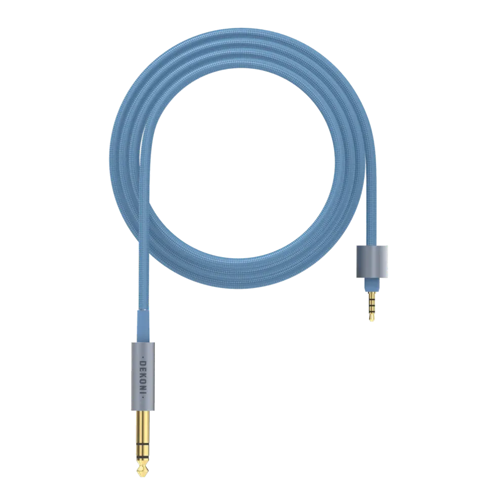 Dekoni Presplit 6,35 mm ubalanceret kabel 64" blå nylon