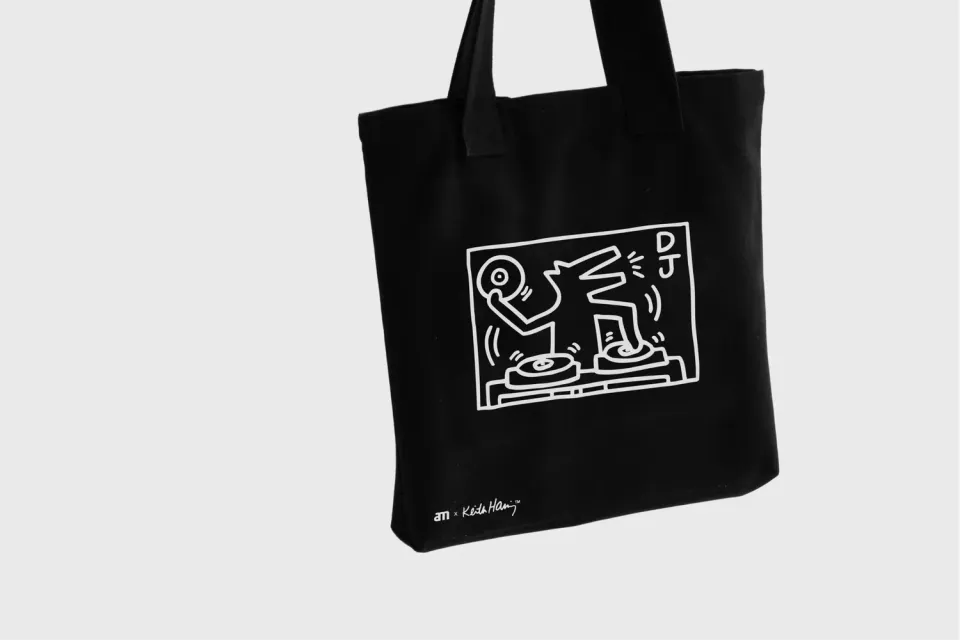 AM Keith Haring pladetote til 25 plader i bomuldscanvas