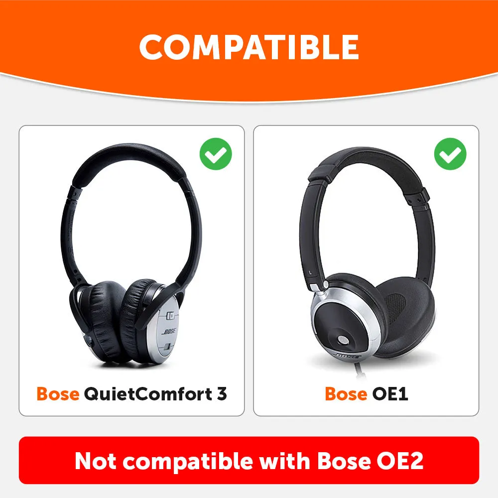 Wicked Cushions Replacement Ear Pads For Bose QC3 ørepuder sort memory foam