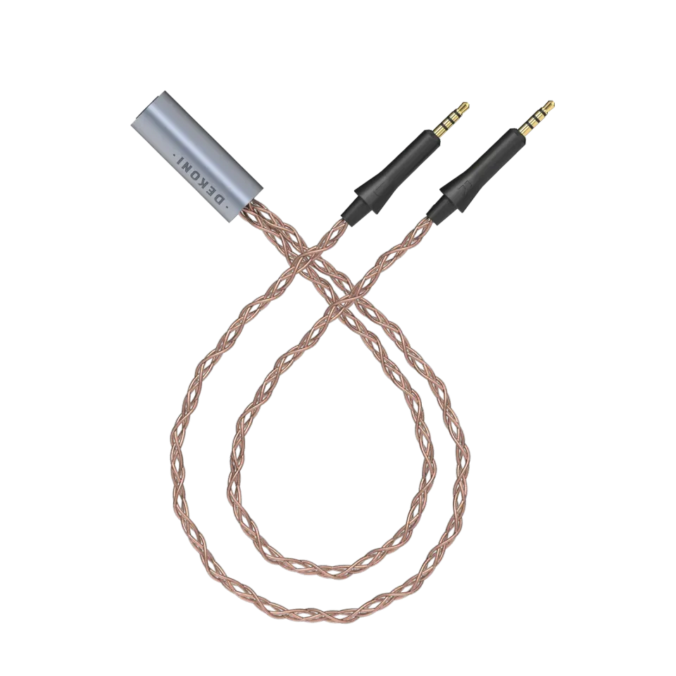 Dekoni Ensemble grell OAE1/2 Y-split hovedtelefonkabel – flettet PCUHD