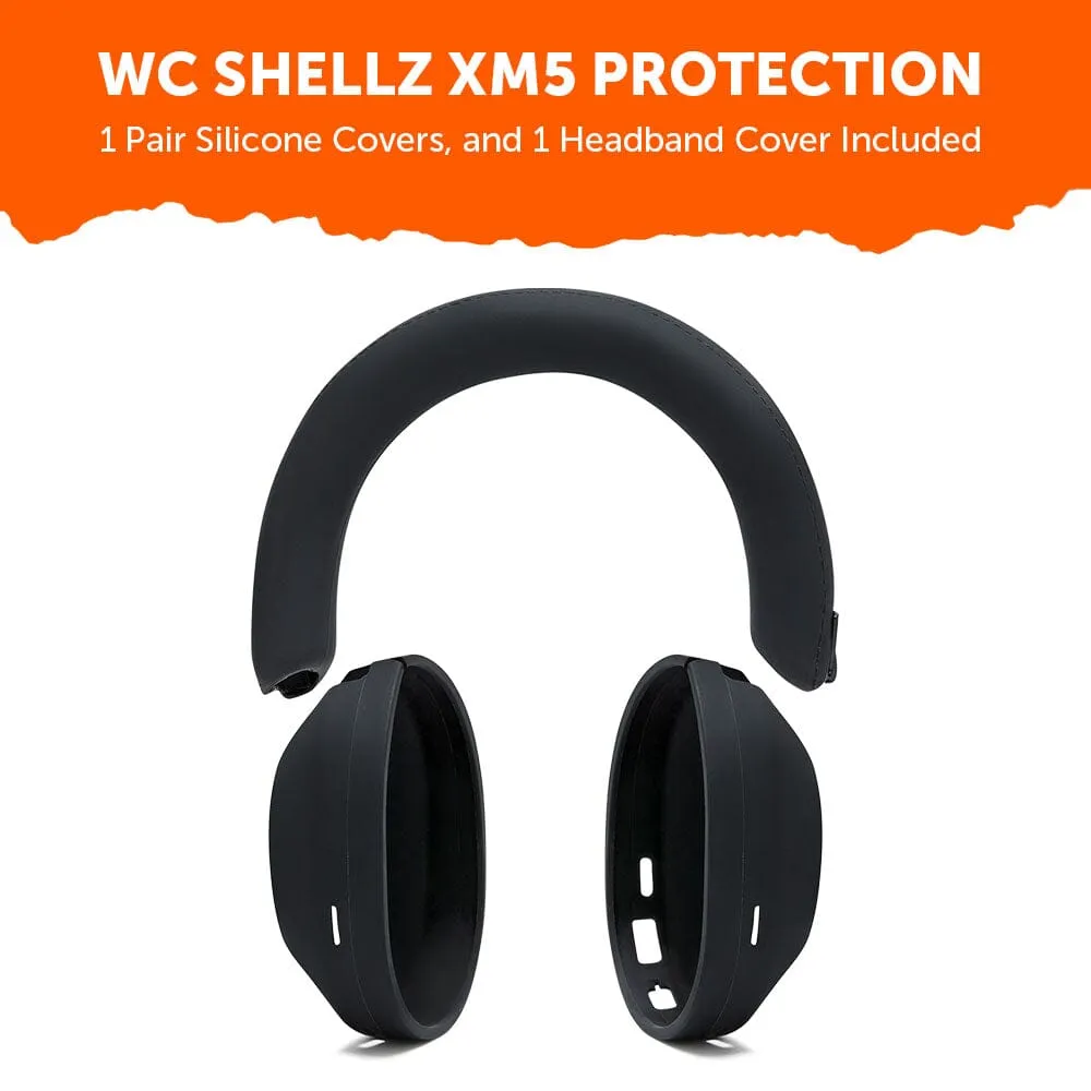 Wicked Cushions WC ShellZ XM5 cover til Sony WH-1000XM5, sort, silikone