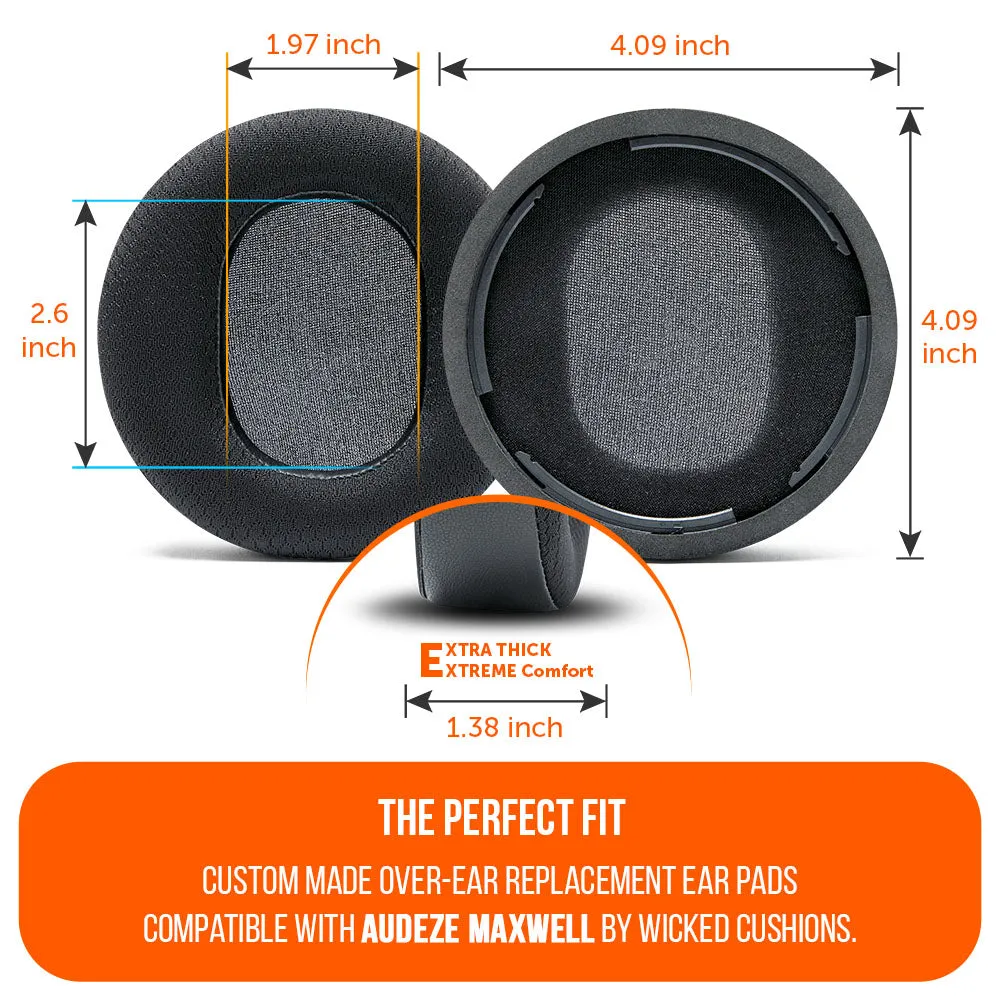 Wicked Cushions WC Mod Kit Maxwell V2 ørepuder og hovedbøjle, sort, kølende gel