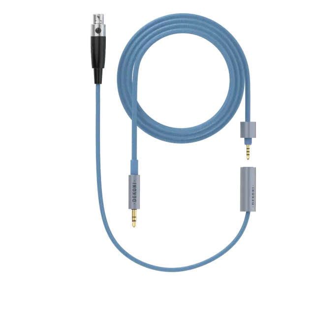 Dekoni Ensemble 1/8" 64" 3-pin XLR hovedtelefonkabel, blå nylon