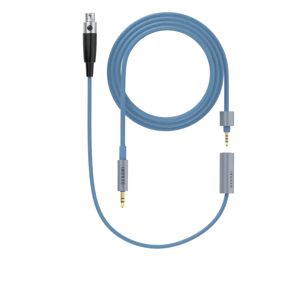Dekoni Ensemble 1/8" 64" 3-pin XLR hovedtelefonkabel, blå nylon