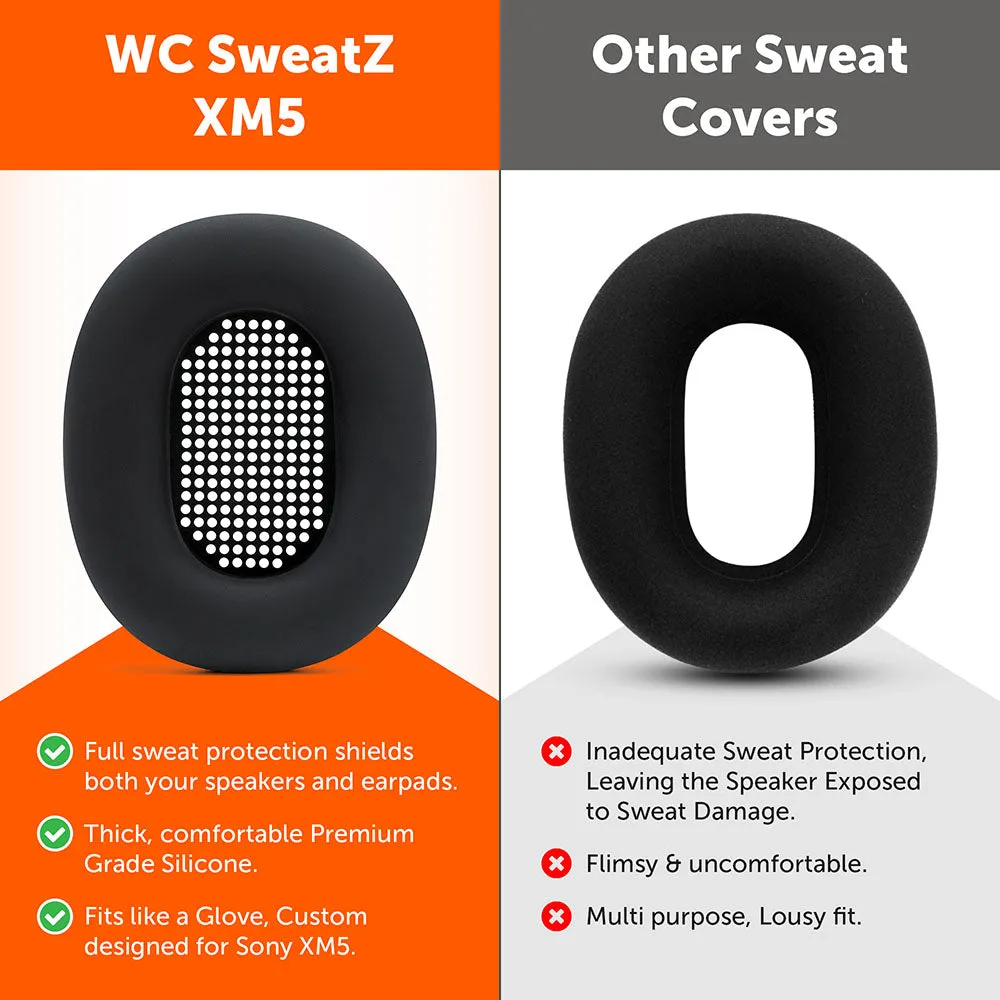 Wicked Cushions WC SweatZ Sony WH-1000XM5 ørepudebetræk sort