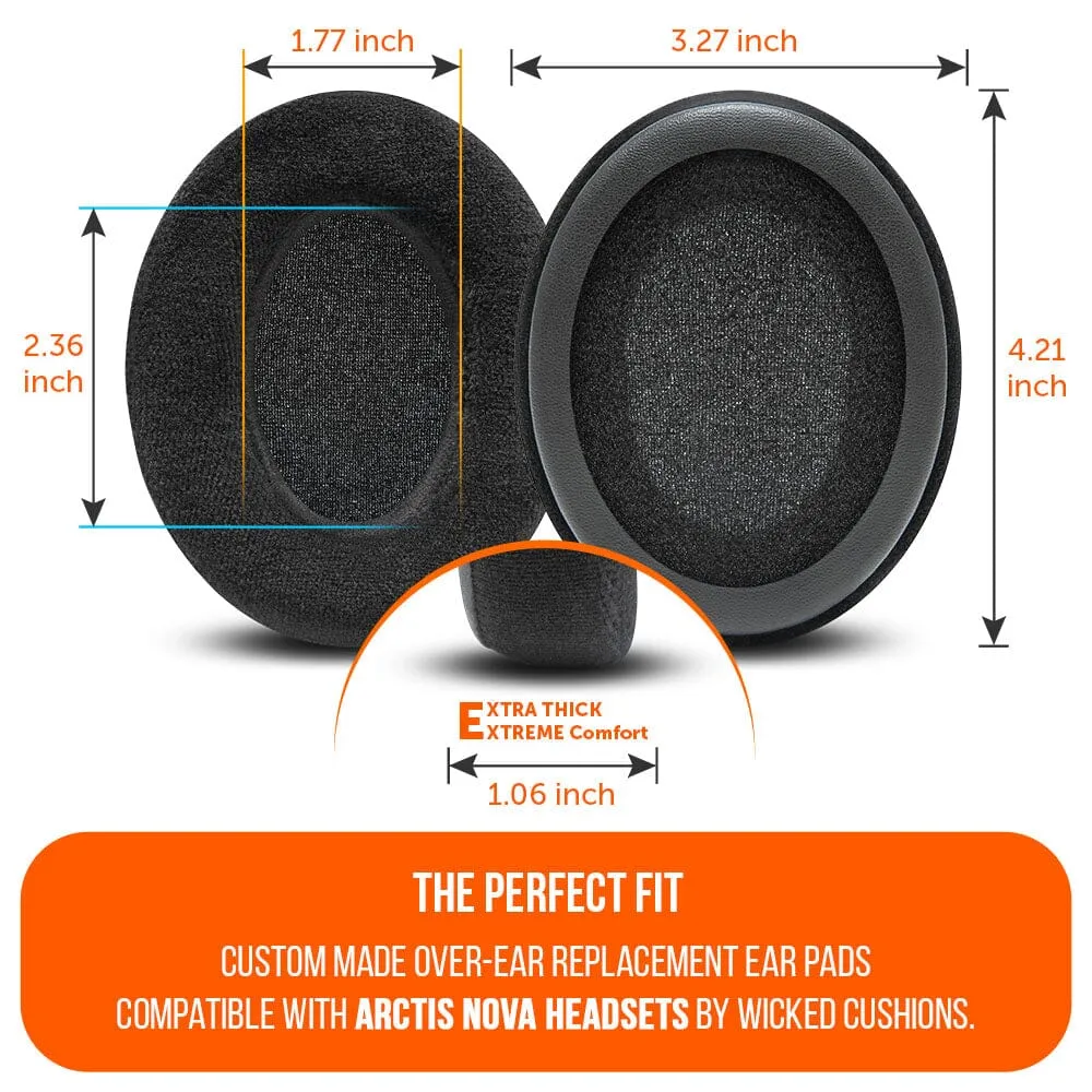 Wicked Cushions WC StealthZ Arctis Nova ørepuder sort velour