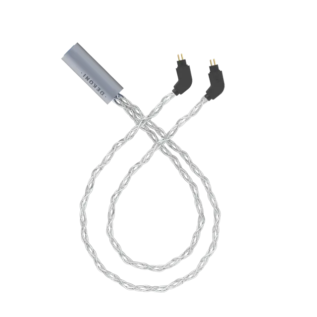 Dekoni Ensemble Post-Split 2-Pin IEM-kabel 0,78 mm sølvflettet
