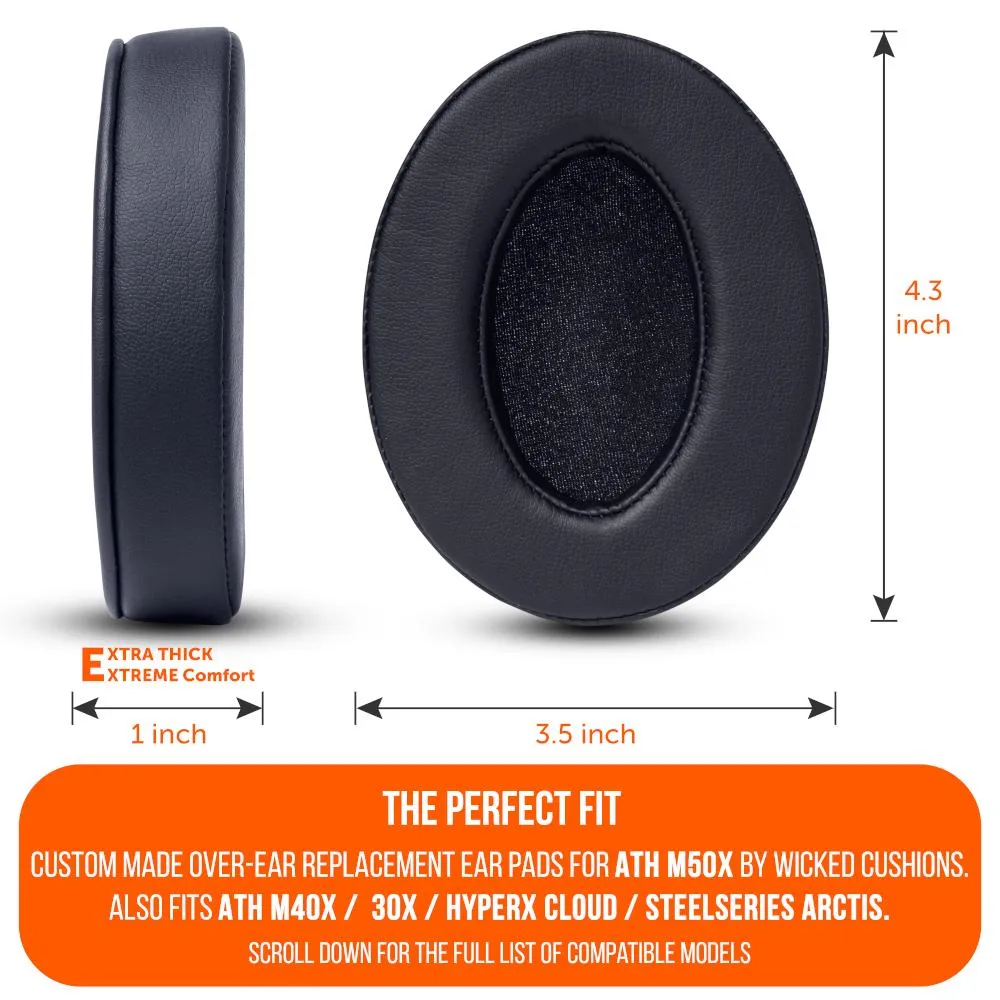 Wicked Cushions Upgraded Gaming Earpads ørepuder sort memory foam