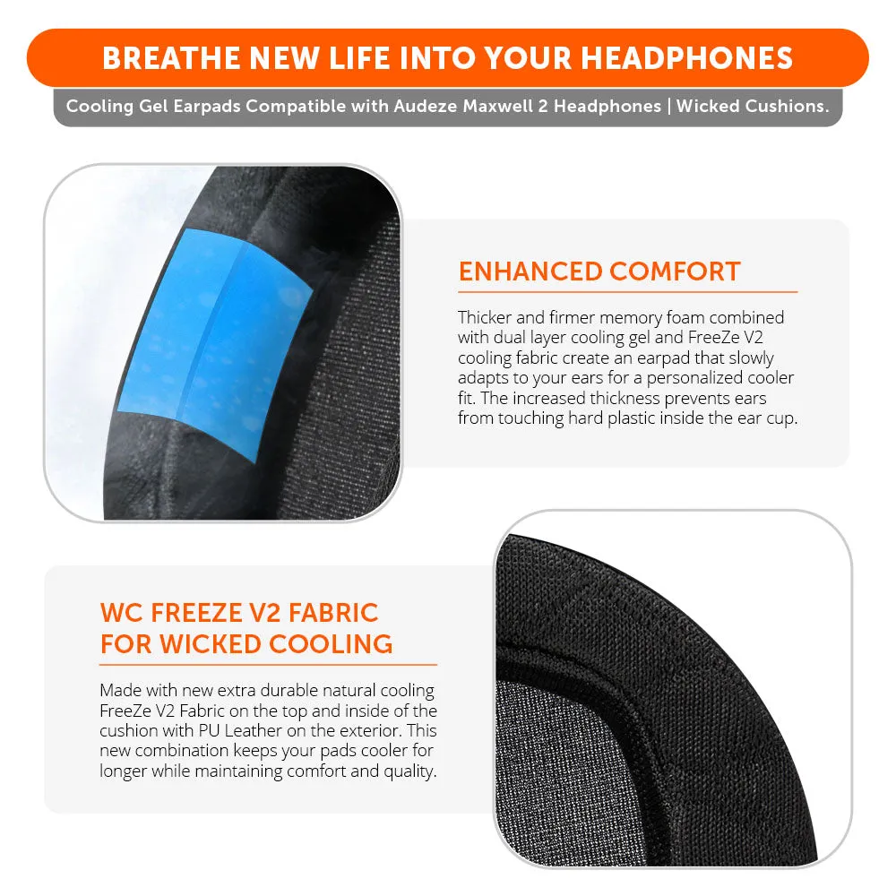 Wicked Cushions WC FreeZe V2 Audeze Maxwell 2 kølegel ørepuder, sort