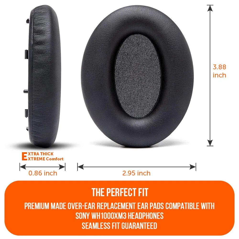 Wicked Cushions Sony WH1000XM3 ørepuder sort memory foam