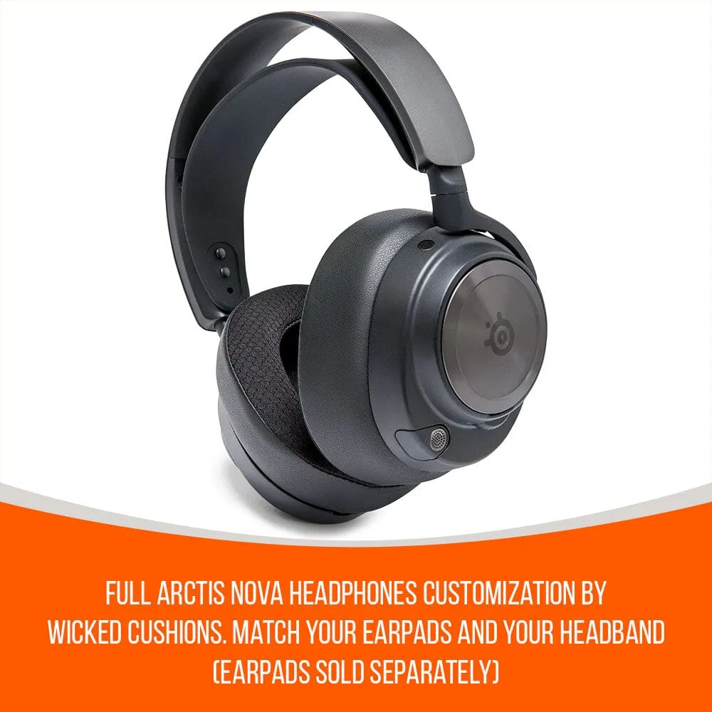 Wicked Cushions Upgraded Headband Replacement for Arctis Nova hovedbøjle sort silikone