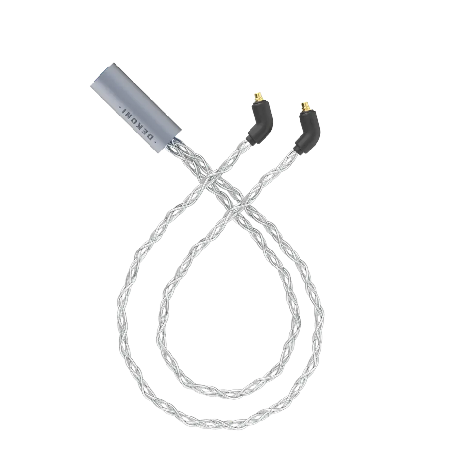 Dekoni Ensemble Post-Split MMCX IEM-kabel sølvflettet