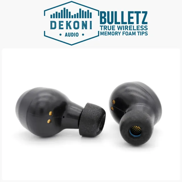 Dekoni Bulletz øretips til true wireless sort Sample Pack memory foam