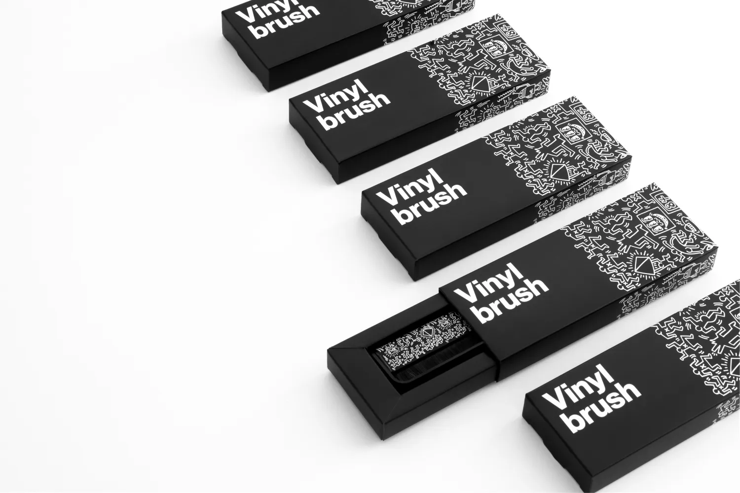 AM Keith Haring kulfiberbørste antistatisk pladebørste