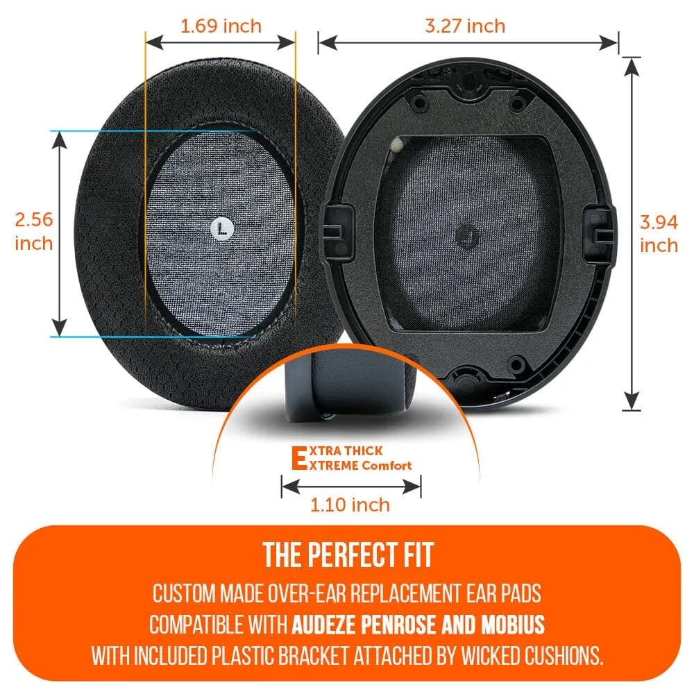 Wicked Cushions WC FreeZe Audeze Penrose & Mobius ørepuder Black kølegel