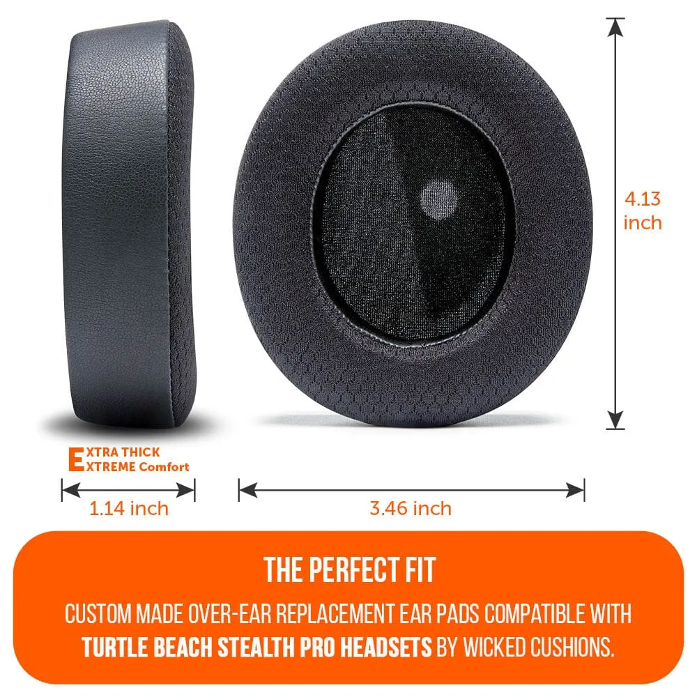 Wicked Cushions WC FreeZe Turtle Beach Stealth Pro ørepuder sort kølegel