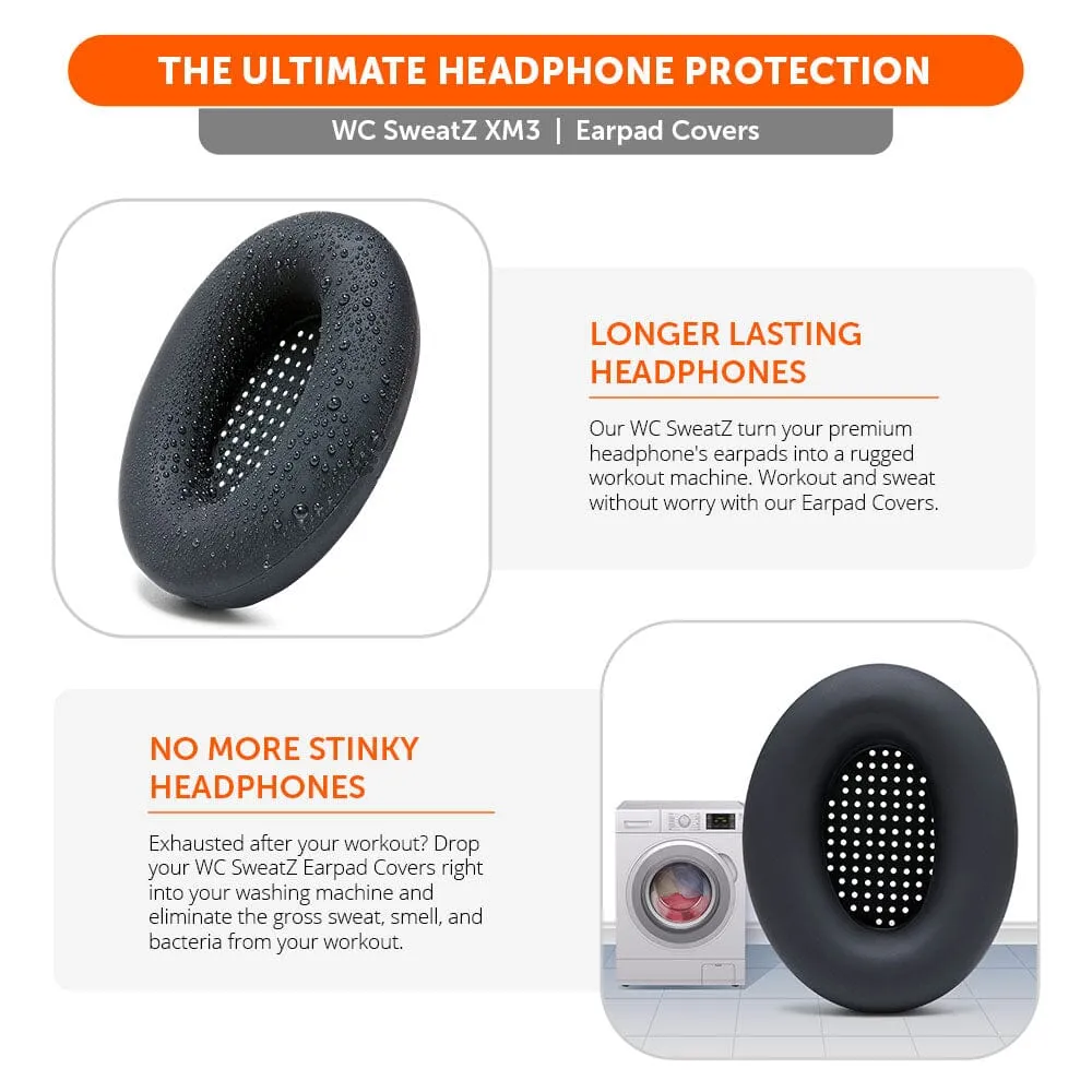 Wicked Cushions WC SweatZ WH-1000XM3 ørepudebetræk, sort, svedafvisende