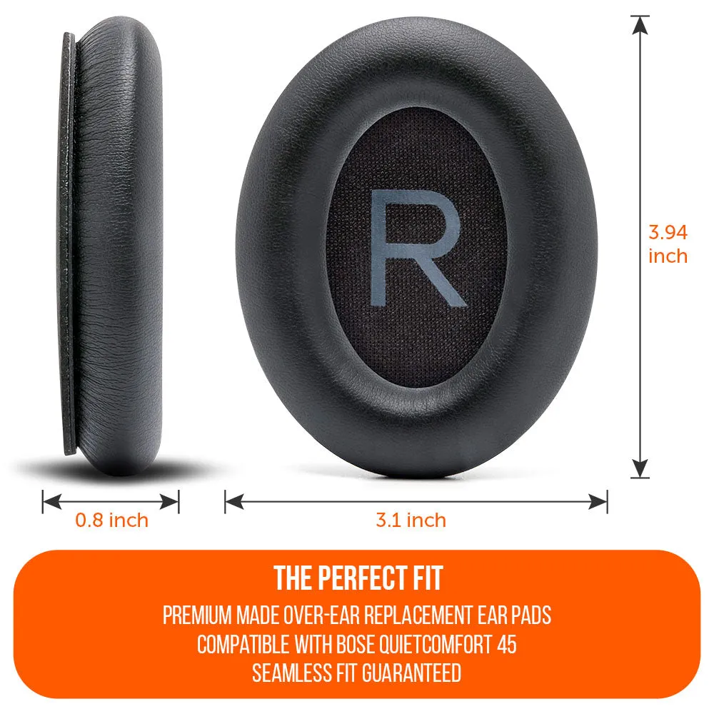 Wicked Cushions Bose QC45 ørepuder sort – ekstra tykke
